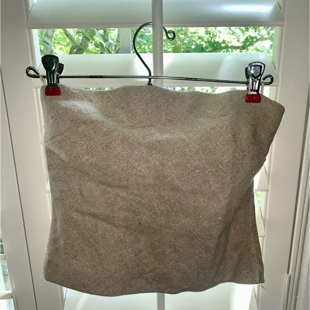 Prada side zip 100% fine linen fitted halter top eu40